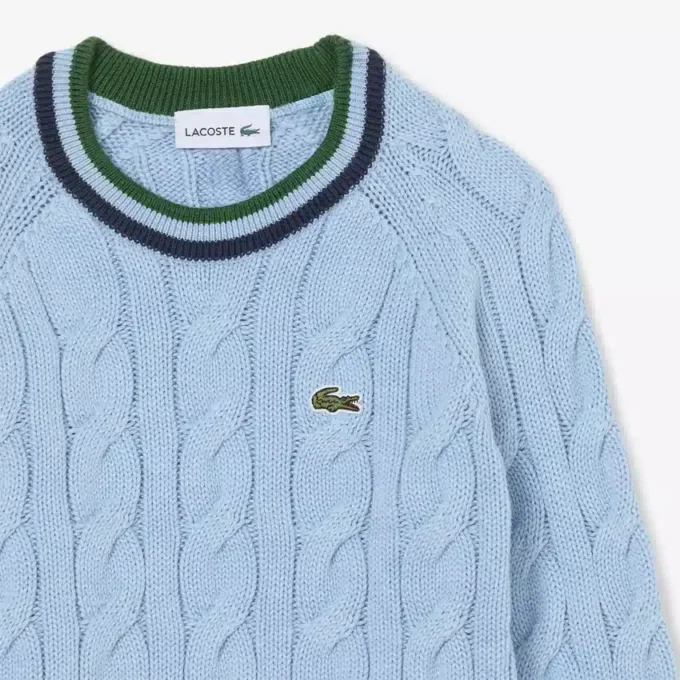 Jungen-Pullover aus Baumwolle und Wolle mit Rundhalsausschnitt