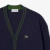 Jungen-Strickjacke mit V-Ausschnitt aus Baumwolle und Wolle