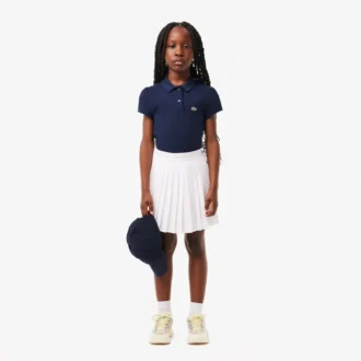 Kinder-Poloshirt mit gewelltem Kragen aus Mini-Piqué