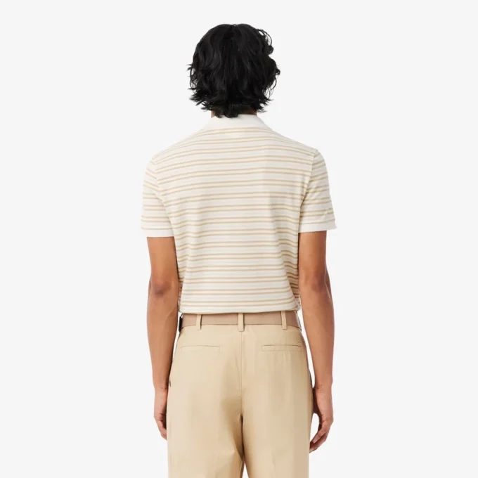 Klassisch geschnittenes gestreiftes Petit Piqué-Poloshirt Klassisch geschnittenes gestreiftes Petit Piqué-Poloshirt