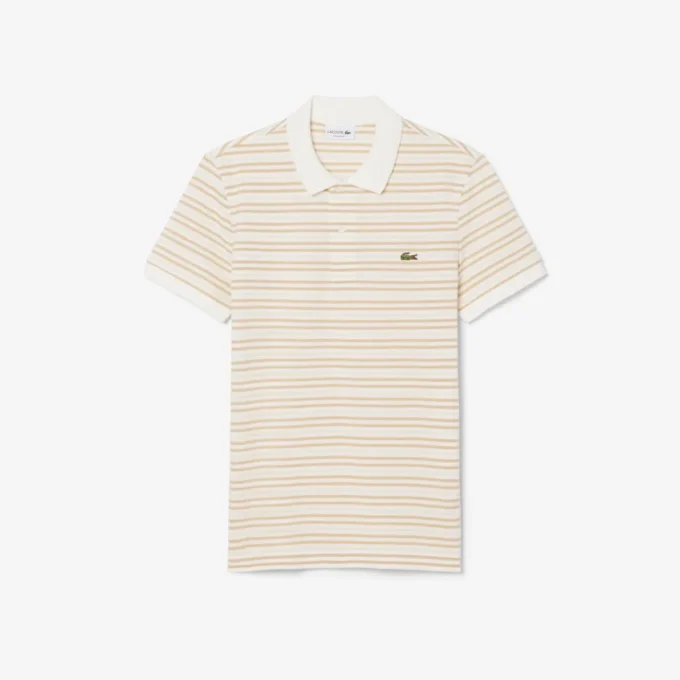 Klassisch geschnittenes gestreiftes Petit Piqué-Poloshirt Klassisch geschnittenes gestreiftes Petit Piqué-Poloshirt