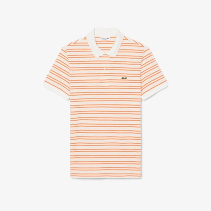 Klassisch geschnittenes gestreiftes Petit Piqué-Poloshirt Klassisch geschnittenes gestreiftes Petit Piqué-Poloshirt