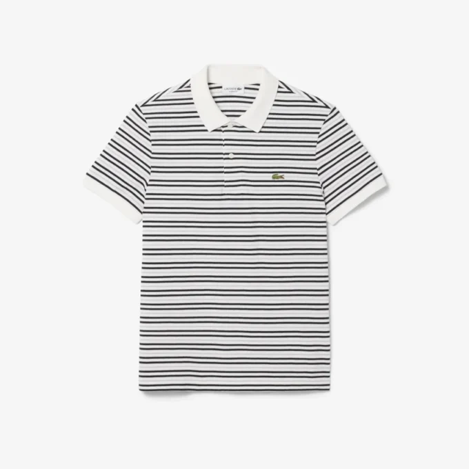 Klassisch geschnittenes gestreiftes Petit Piqué-Poloshirt Klassisch geschnittenes gestreiftes Petit Piqué-Poloshirt