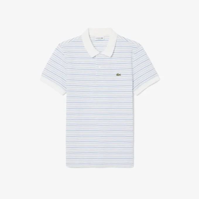 Klassisch geschnittenes gestreiftes Petit Piqué-Poloshirt Klassisch geschnittenes gestreiftes Petit Piqué-Poloshirt