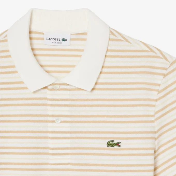 Klassisch geschnittenes gestreiftes Petit Piqué-Poloshirt Klassisch geschnittenes gestreiftes Petit Piqué-Poloshirt