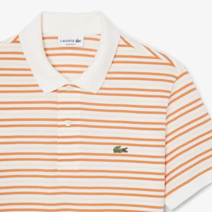 Klassisch geschnittenes gestreiftes Petit Piqué-Poloshirt Klassisch geschnittenes gestreiftes Petit Piqué-Poloshirt