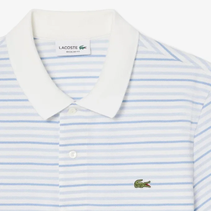 Klassisch geschnittenes gestreiftes Petit Piqué-Poloshirt Klassisch geschnittenes gestreiftes Petit Piqué-Poloshirt