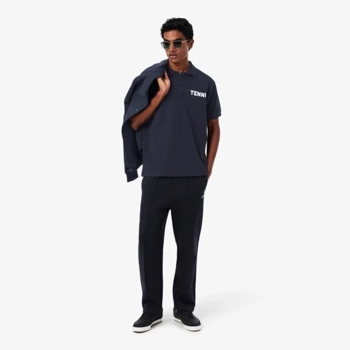 Klassisch geschnittenes Petit-Piqué-Poloshirt mit Aufdruck