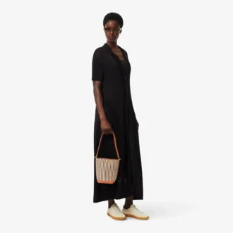 Kleine Sommer-Raffia-Beuteltasche