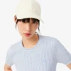 Kurzärmeliger Pullover mit Zopfmuster
