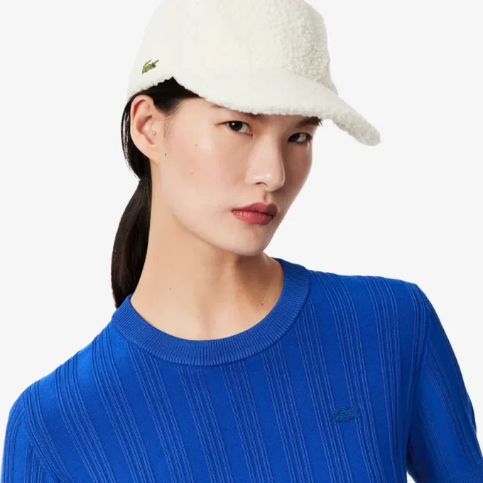 Kurzärmeliger Rippstrickpullover für Damen