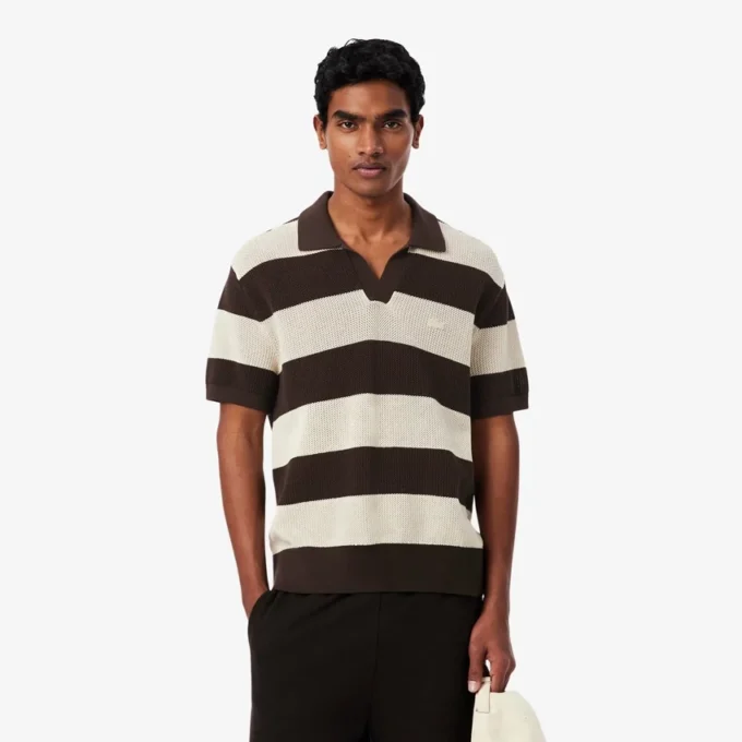 Kurzärmeliges, gestreiftes Poloshirt mit Polokragen