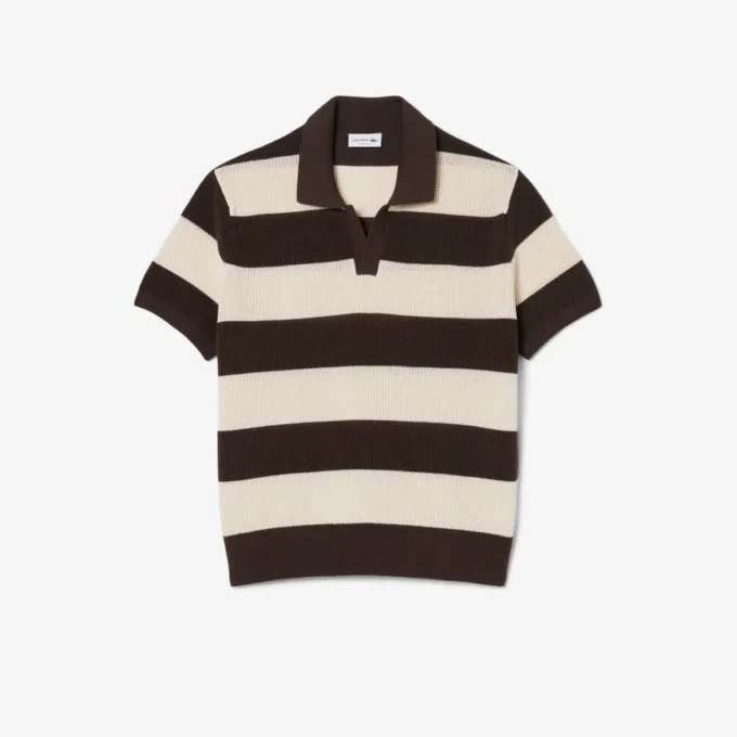 Kurzärmeliges, gestreiftes Poloshirt mit Polokragen