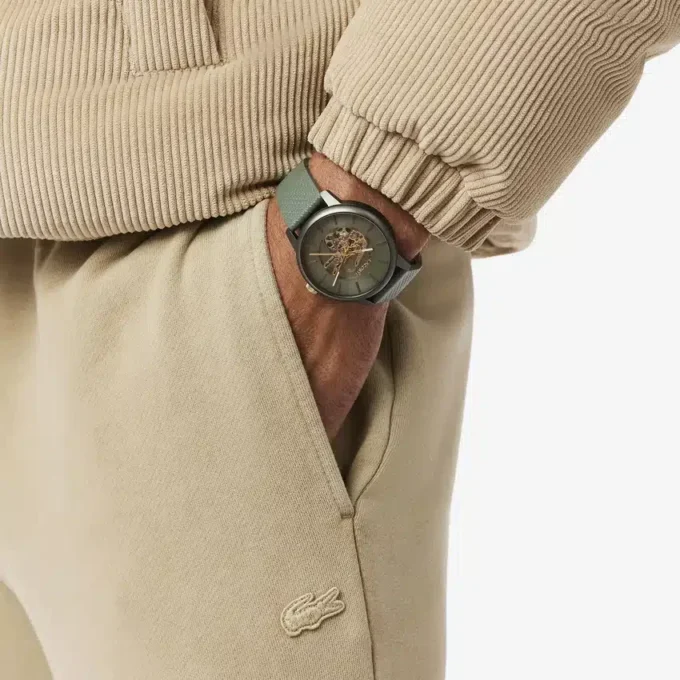 Lacoste.12.12 Automatikuhr aus Leder