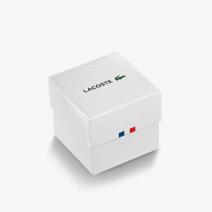 Lacoste.12.12 Go 3-Zeiger-Uhr aus Silikon in Champagner