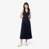 Langes, ärmelloses Plisseekleid