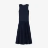 Langes, ärmelloses Plisseekleid