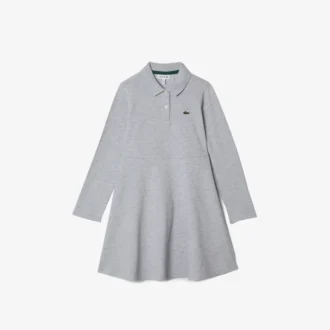 Langärmliges Stretch-Piqué-Poloshirt für Kinder