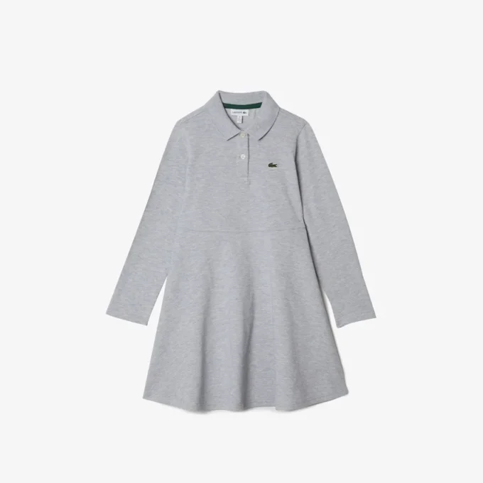 Langärmliges Stretch-Piqué-Poloshirt für Kinder