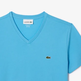 Leichtes Herren-T-Shirt aus Pima-Baumwolle mit V-Ausschnitt