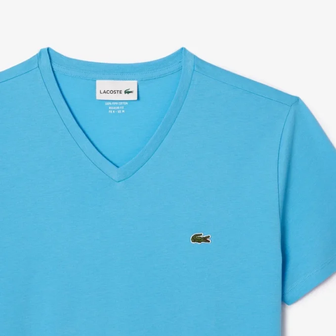Leichtes Herren-T-Shirt aus Pima-Baumwolle mit V-Ausschnitt