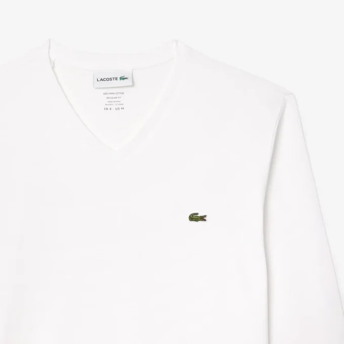 Leichtes Herren-T-Shirt aus Pima-Baumwolle mit V-Ausschnitt