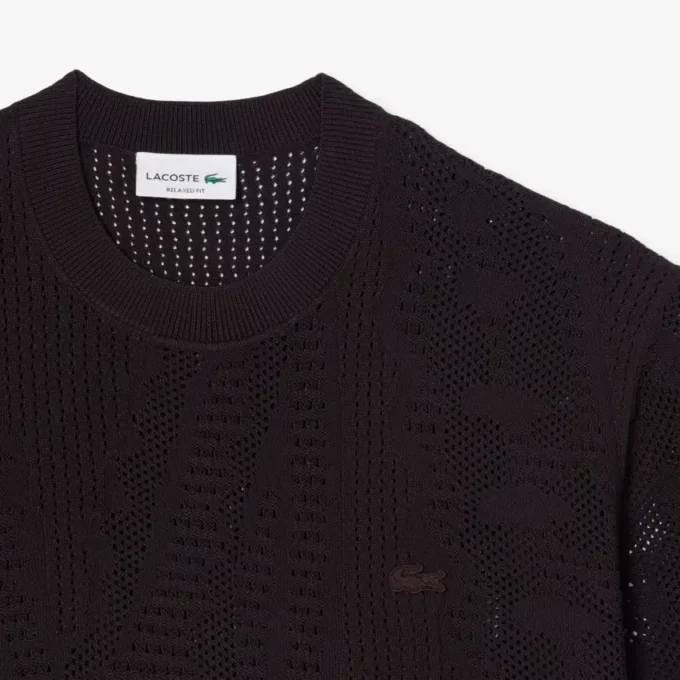 Locker sitzender, kurzärmeliger Pullover mit Print