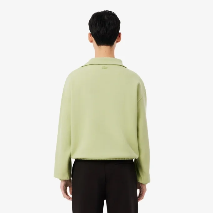 Locker sitzendes Sweatshirt mit Reißverschluss und Piqué-Stoff