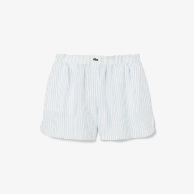 Lässige gestreifte Leinen-Shorts für Damen
