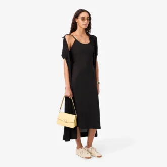 Maxikleid aus geripptem Baumwollstoff mit Trägern