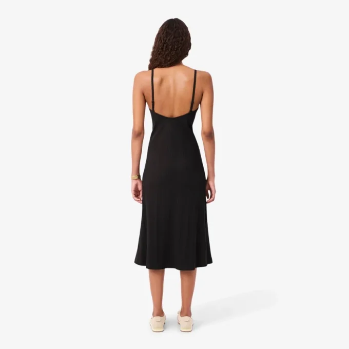 Maxikleid aus geripptem Baumwollstoff mit Trägern