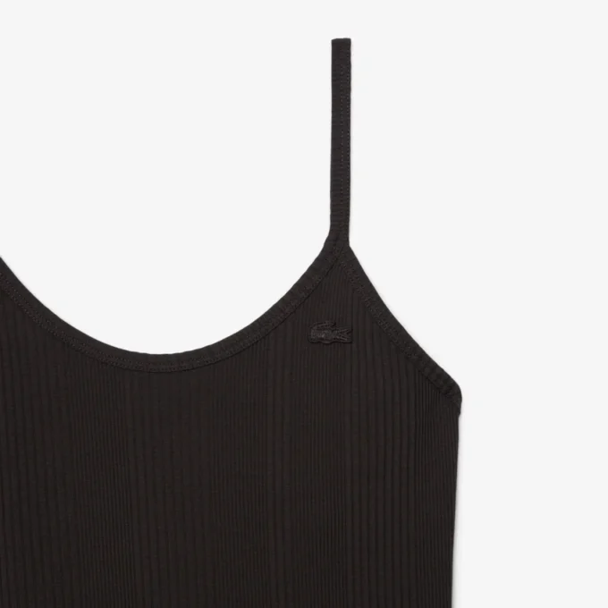 Maxikleid aus geripptem Baumwollstoff mit Trägern