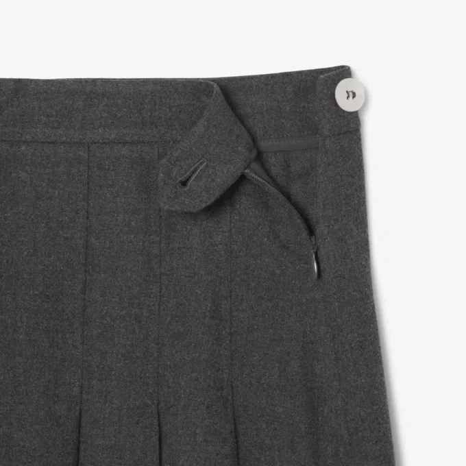 Midi-Rock aus plissiertem Flanell für Damen