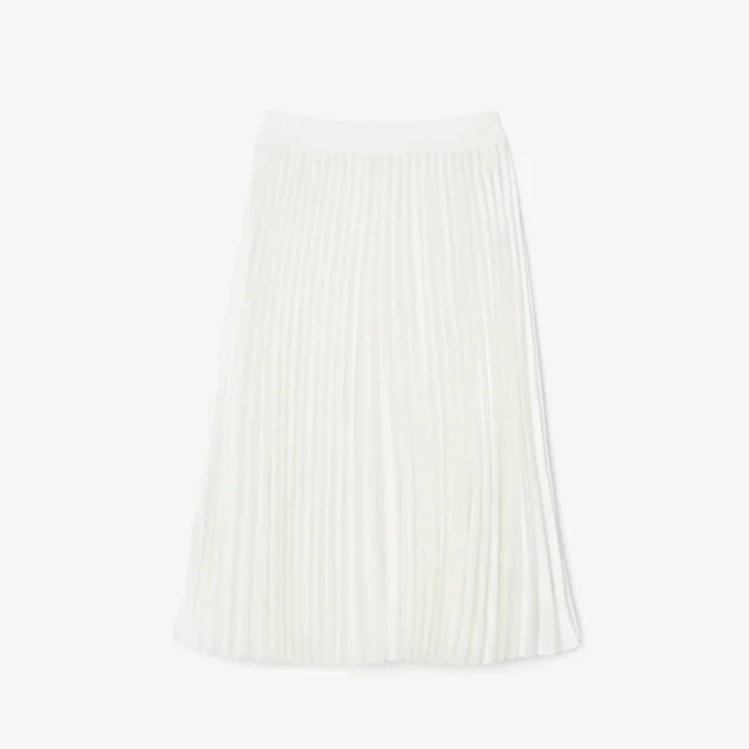 Midi-Rock aus plissiertem Satin für Damen