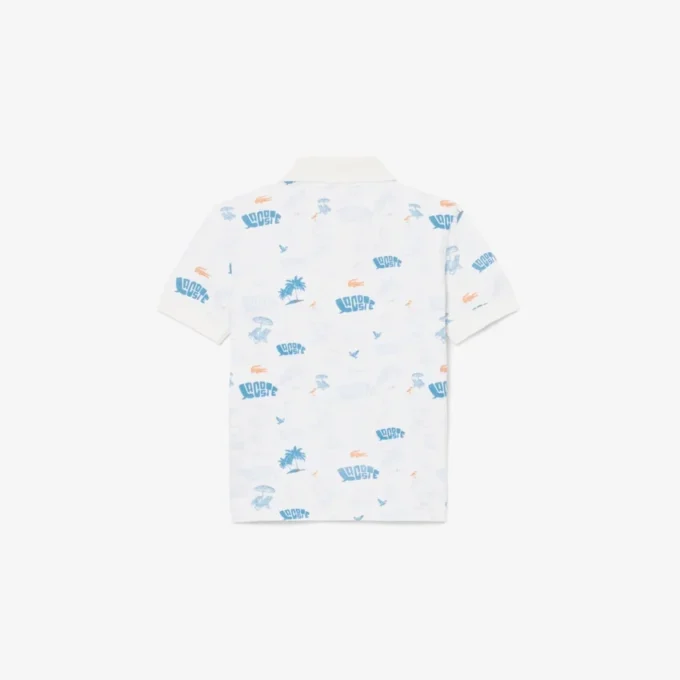 Mini-Poloshirt mit Piqué-Print
