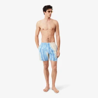 Mittellange gestreifte Retroshorts
