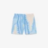 Mittellange gestreifte Retroshorts