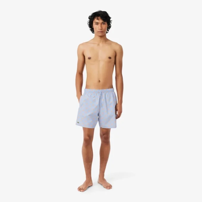 Mittellange Retroshorts mit Krokodil-Print