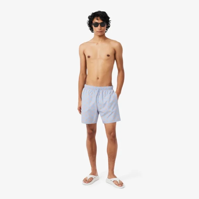 Mittellange Retroshorts mit Krokodil-Print