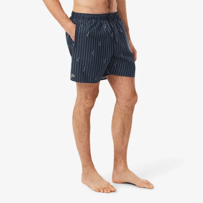 Mittellange Retroshorts mit Krokodil-Print