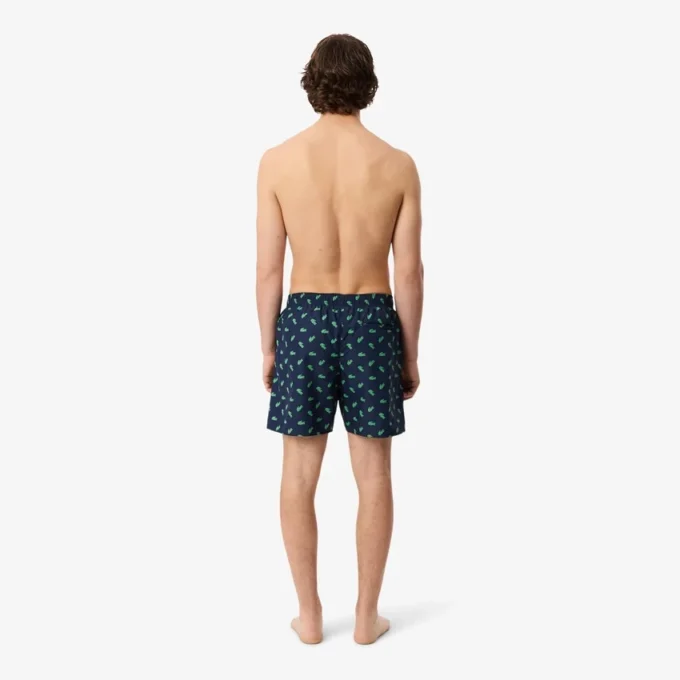 Mittellange Retroshorts mit Krokodil-Print