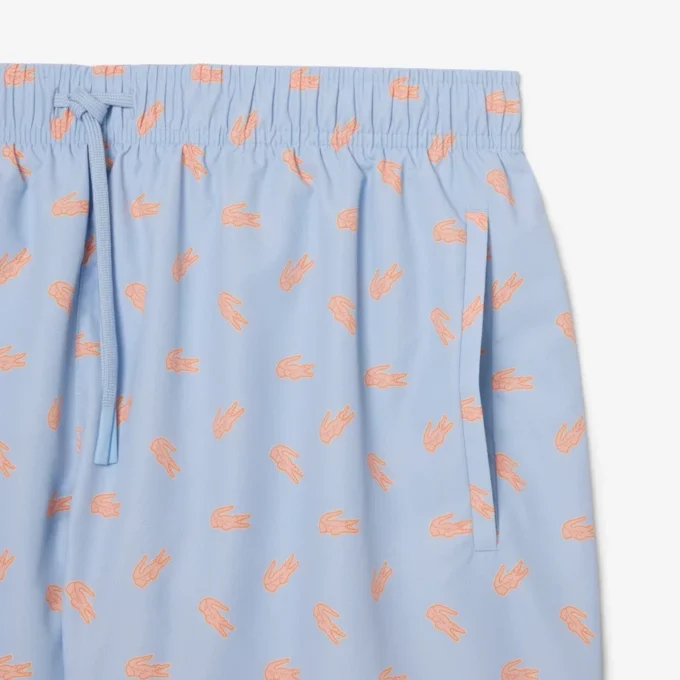 Mittellange Retroshorts mit Krokodil-Print