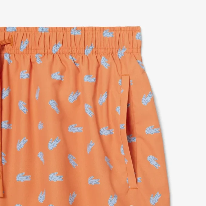 Mittellange Retroshorts mit Krokodil-Print