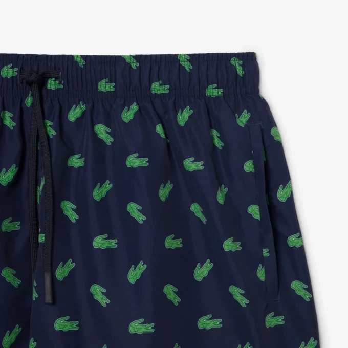 Mittellange Retroshorts mit Krokodil-Print