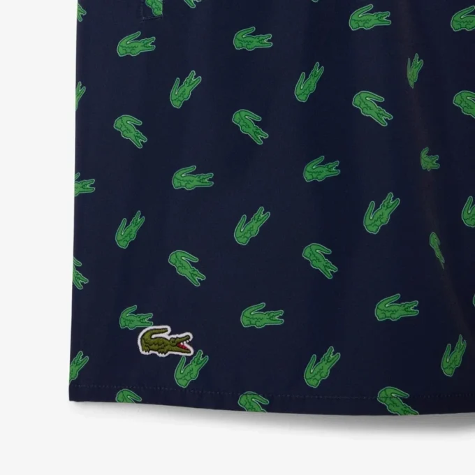 Mittellange Retroshorts mit Krokodil-Print