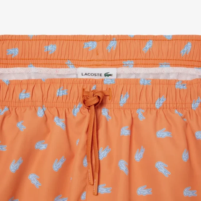 Mittellange Retroshorts mit Krokodil-Print