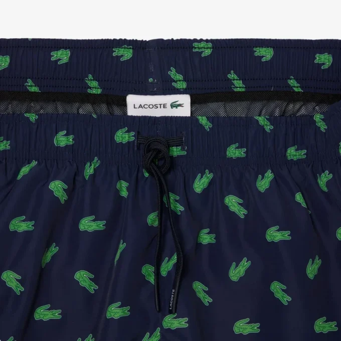 Mittellange Retroshorts mit Krokodil-Print