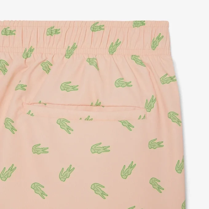 Mittellange Retroshorts mit Krokodil-Print