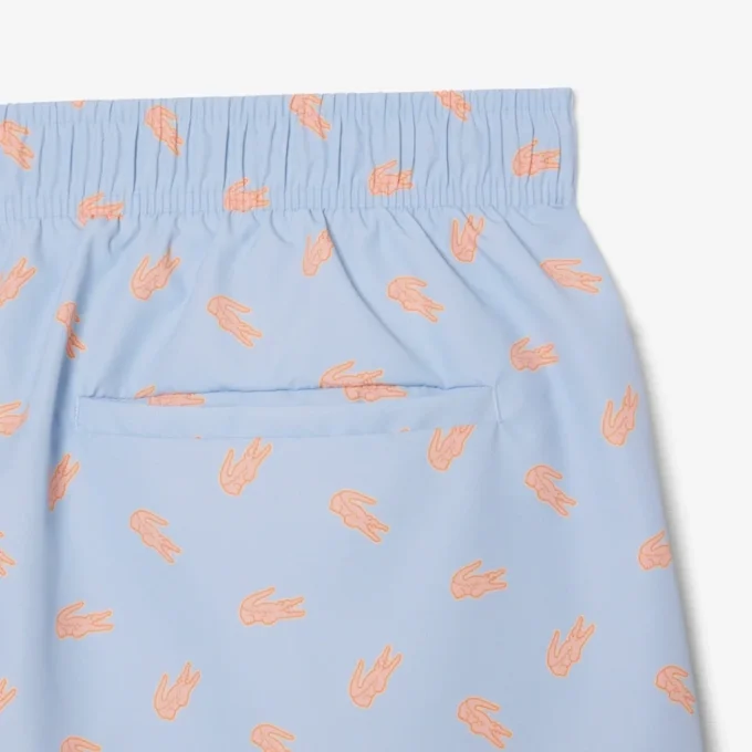 Mittellange Retroshorts mit Krokodil-Print