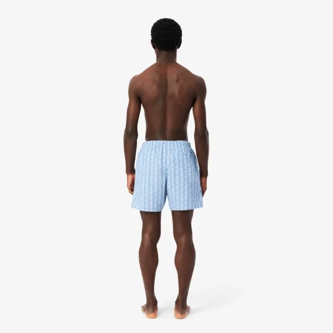Mittellange Retroshorts mit Monogramm-Print